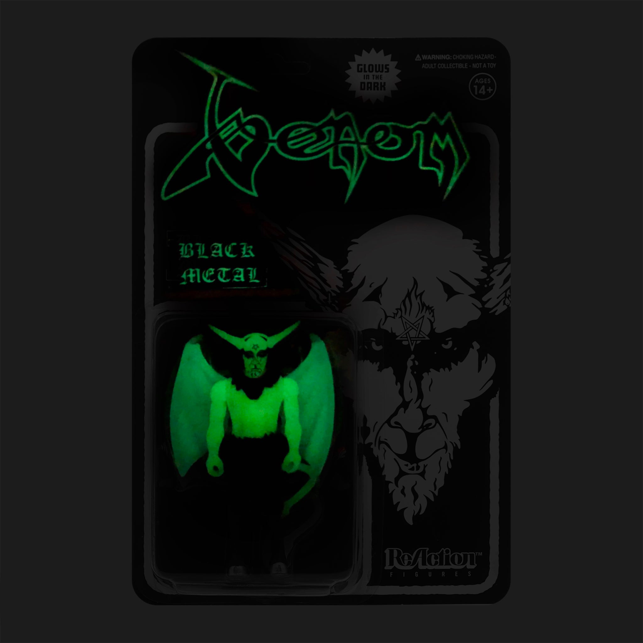 Venom ReAction Figure - Black Metal (Glow In The Dark)