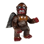 Japanese Vinyl Wing Kong Dark Destroyer brown figure with fur texture and wings seen from the chest up